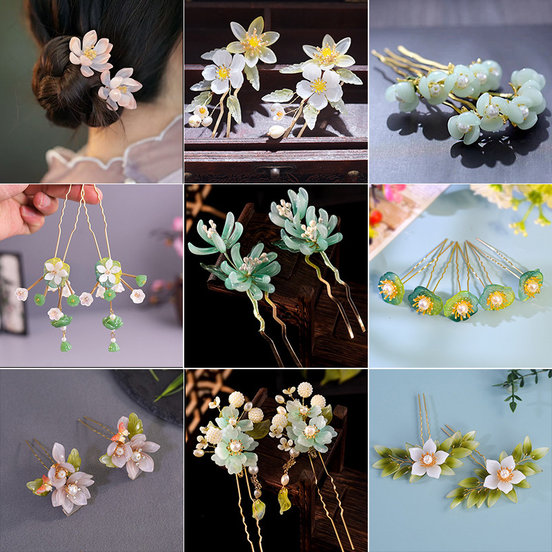 1Pair Vintage Hairpin Glazed F - Hanbok Hair Pin recension och pris