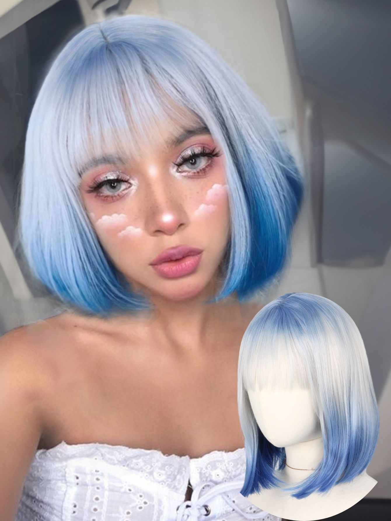 Blue and White Gradient Short  - Korean Lifestyle & Kids Boutique Photos recension och pris