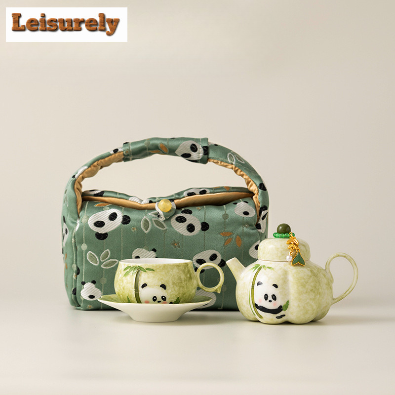 Hand-painted Panda Travel Tea  - Korean Tea Set recension och pris