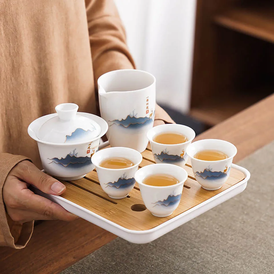 Ceramic Chinese Kung Fu Tea Se - Korean Tea Set recension och pris