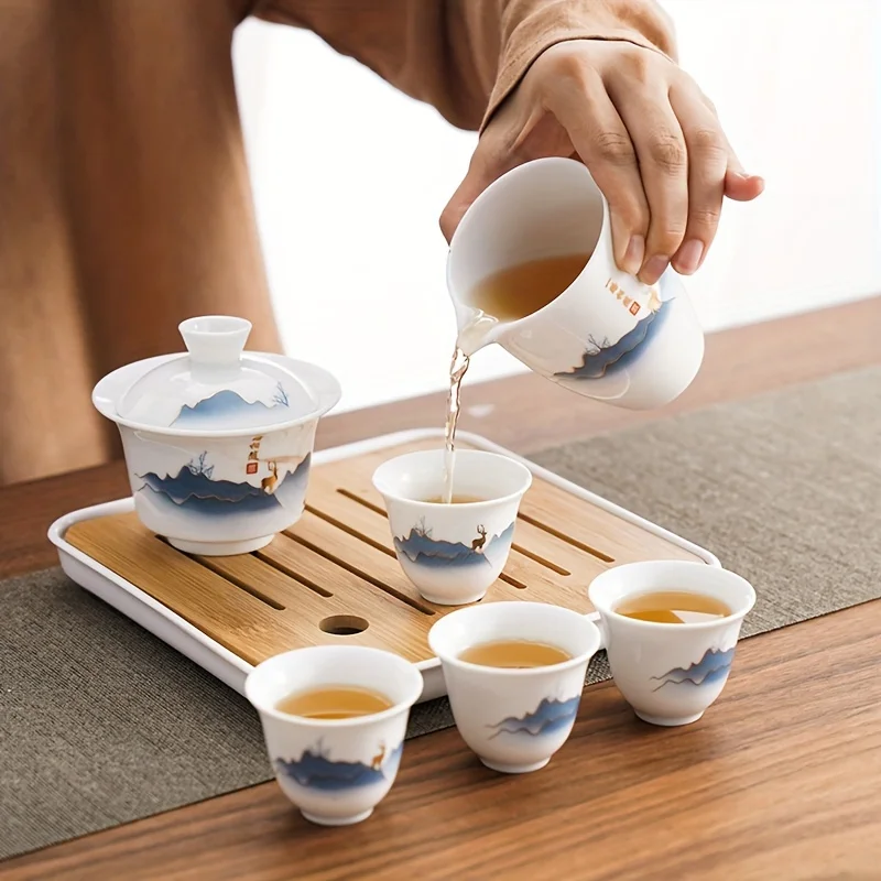 Ceramic Chinese Kung Fu Tea Se - Korean Tea Set recension och pris