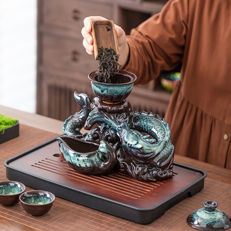 Coiling Dragon Ceramic Teapot  - Korean Tea Set recension och pris