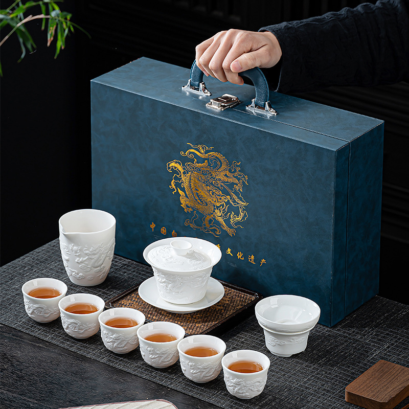 Dehua White Porcelain Lambswoo - Korean Tea Set recension och pris
