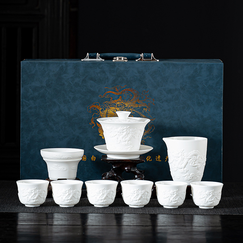 Dehua White Porcelain Lambswoo - Korean Tea Set recension och pris