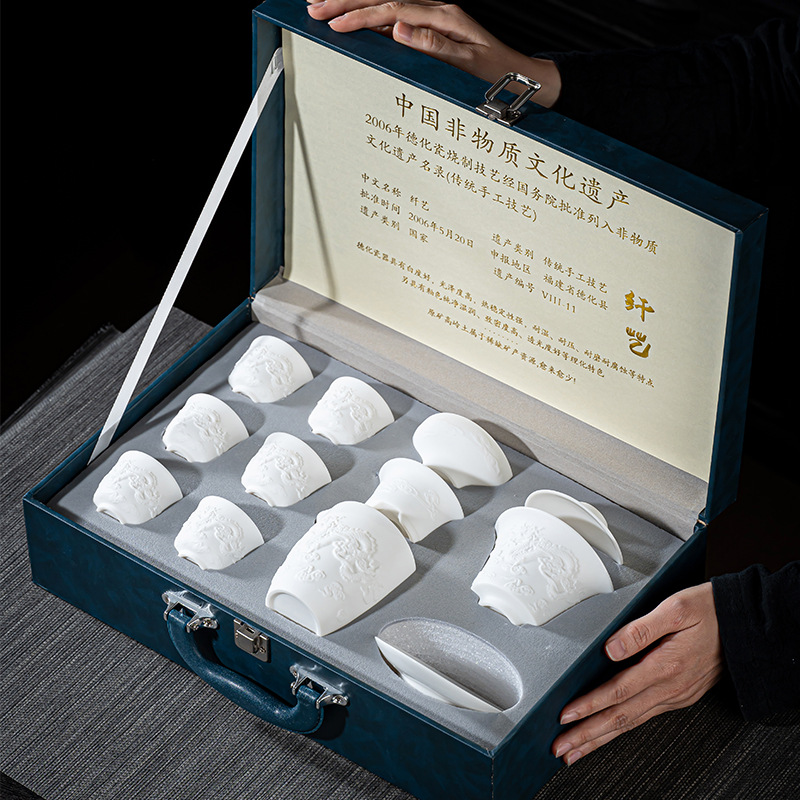 Dehua White Porcelain Lambswoo - Korean Tea Set recension och pris