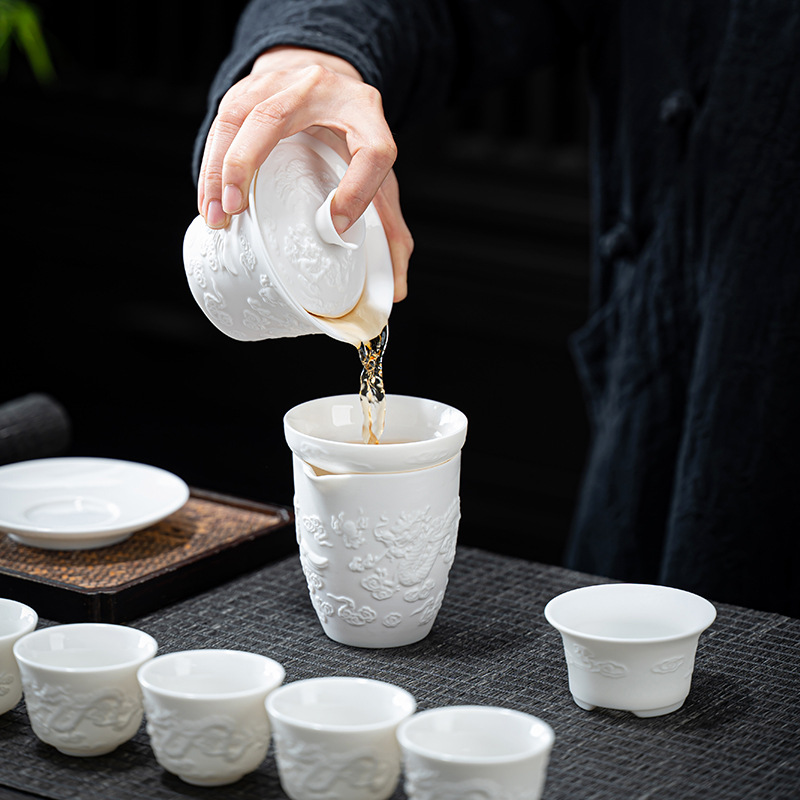 Dehua White Porcelain Lambswoo - Korean Tea Set recension och pris