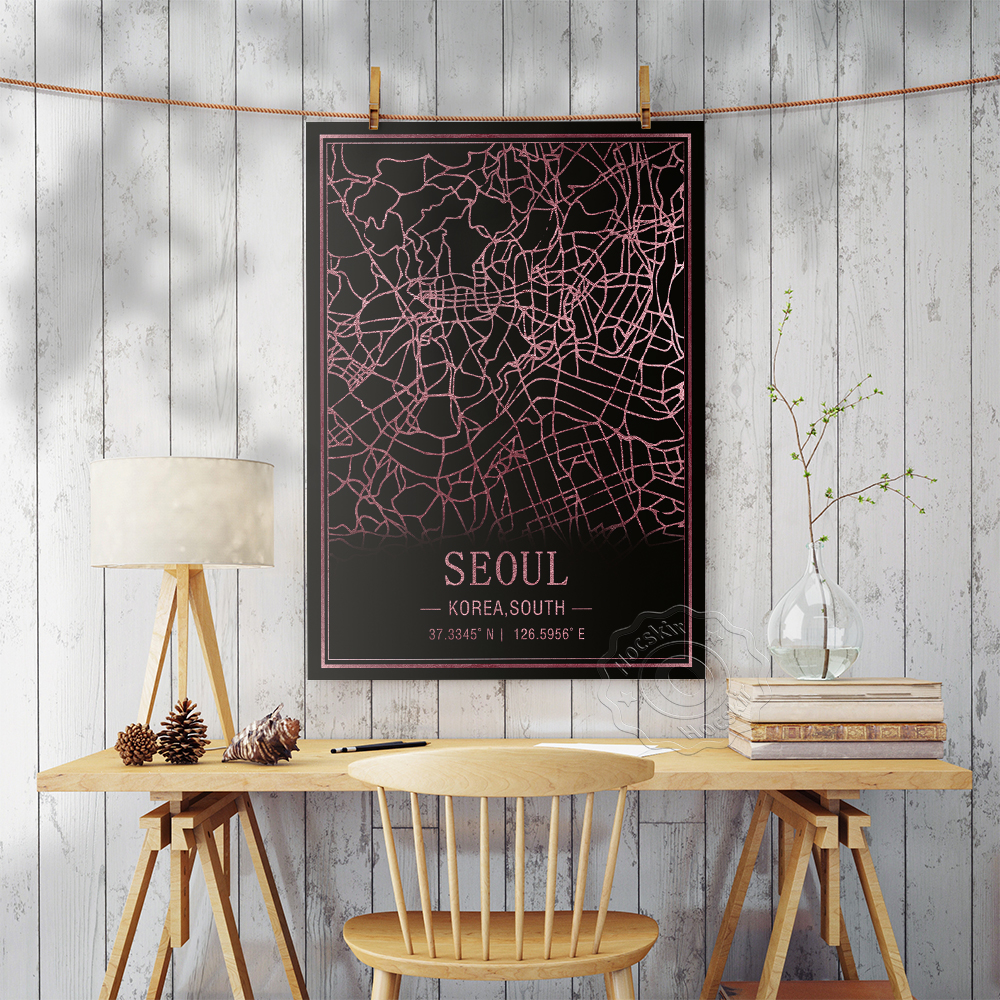 Seoul Korea South Map Art Post - South Korea Lifestyle recension och pris