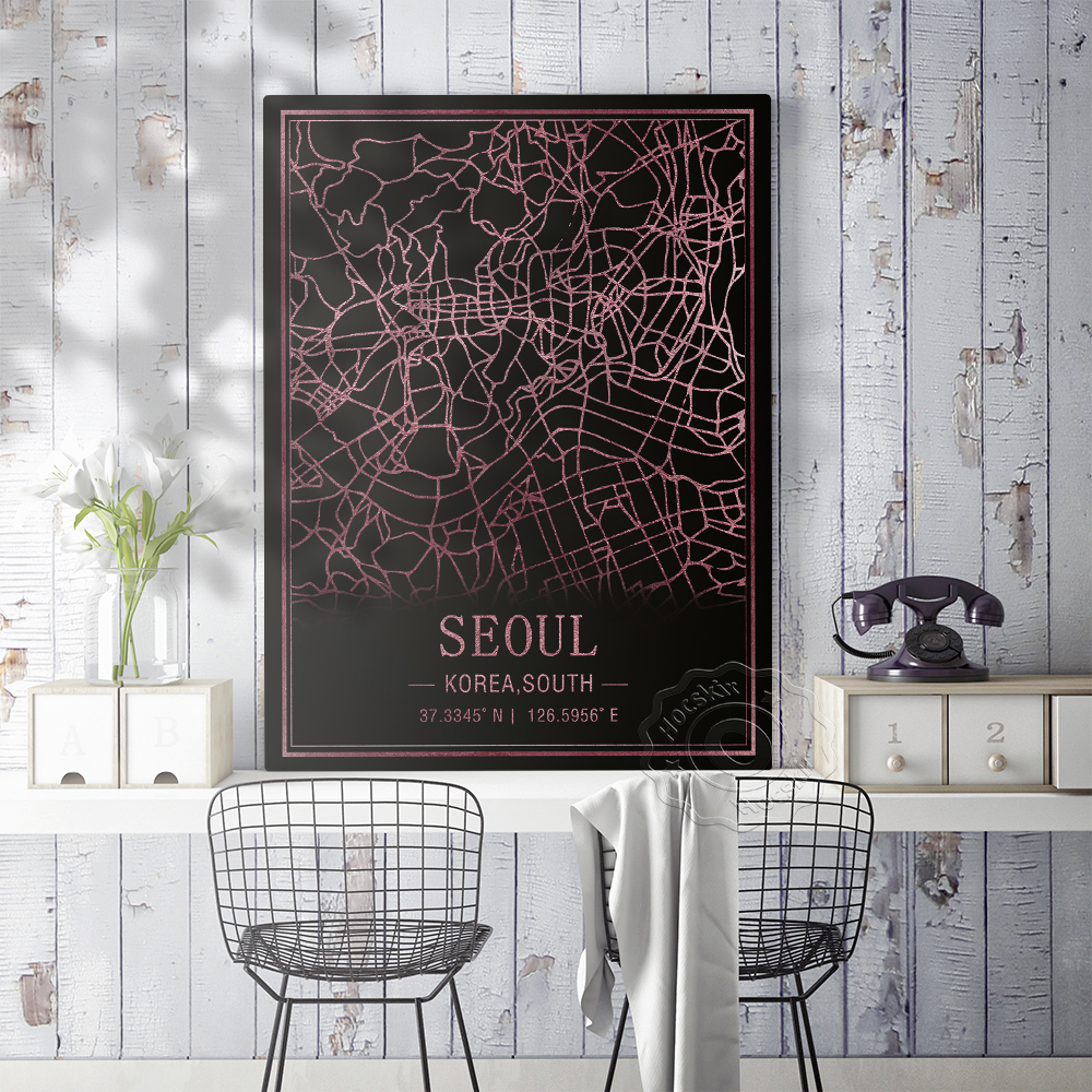 Seoul Korea South Map Art Post - South Korea Lifestyle recension och pris