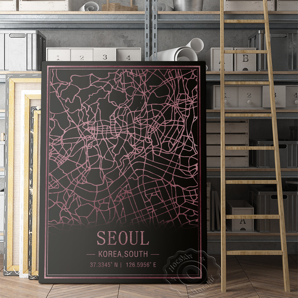 Seoul Korea South Map Art Post - South Korea Lifestyle recension och pris