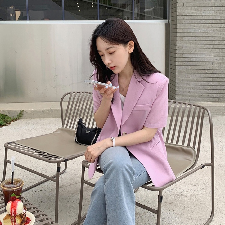 Women's Short Sleeve Suit Jack - Korean Lifestyle & Kids Boutique Photos recension och pris