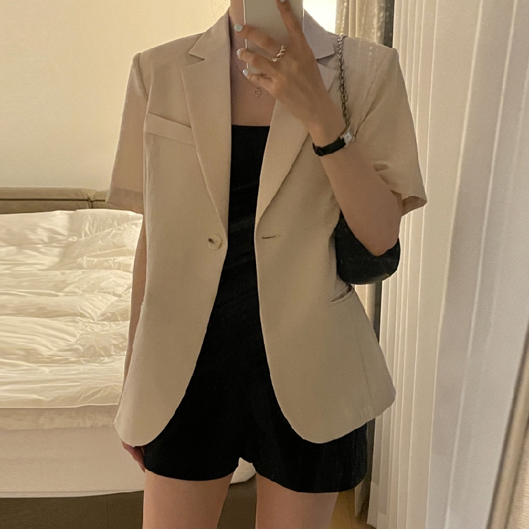 Women's Short Sleeve Suit Jack - Korean Lifestyle & Kids Boutique Photos recension och pris